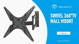 PSMFK1 Super Slim Full Motion TV Wall Mount for 23quot – 60quot TVs  PERLESMITH [upl. by Gnehs]