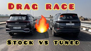 Tata Safari vs Kia carens  Drag Race 🚀🚘  stock vs tuned  Indian vs Korean  most demanding one [upl. by Joanne]