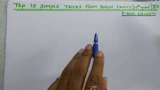 Top 10 Simple Tricks from Boron family  13th Group  lllA group elements  P Block elements [upl. by Rehtul765]