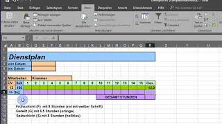 EXCEL 2016 Dienstplan Part1 Reiner Mairon [upl. by Abbotson]