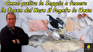 Come pulire le Seppie senza rompere la Sacca del Nero e prendere le Uova e il Fegato [upl. by Rafe]