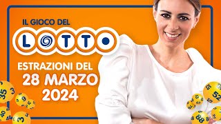 Estrazione in diretta del Gioco del Lotto e del Simbolotto di giovedì 28 Marzo 2024 [upl. by Omsoc128]