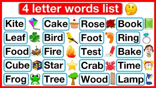 4 Letter Words List 🤔  Phonics lesson 1  Reading Words Lesson  Learn with examples [upl. by Estrin]