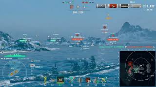 World of Warships  Daisen in 4vs4 Brawl  Triple kill camper [upl. by Tihor879]