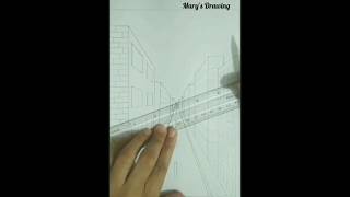 1 point perspective drawing easy building art howtodraw arttutorial drawing [upl. by Hsirahc638]