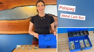 Polspag Metal Cash Box with combination lock money moneybox cashbox [upl. by Eannyl350]