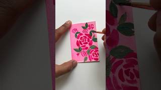 Hand painted Gift tag  Pink roses theme  Easy watercolor for beginners watercolorpainting diy [upl. by Minnie]