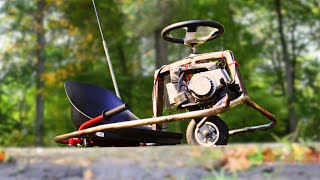 We Drive Our BuiltfromScratch Crazy Cart at the Skatepark [upl. by Atselec]