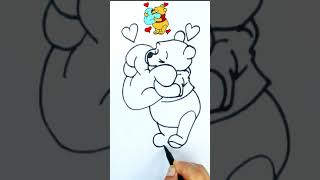 Dibujo de Winnie the Pooh abrazando su almohada [upl. by Nolla]