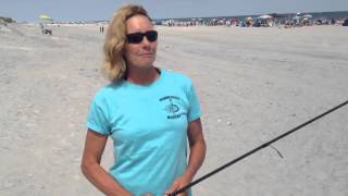 Linda Davoli surfing and fishing in Brigantine [upl. by Rosenthal]