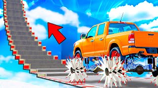 A QUÉ DISTANCIA PUEDE SUBIR LAS ESCALERAS EL COCHE CON REAPER WHEELS  EXPERIMENTOS EN GTA 5 ONLINE [upl. by Resay156]