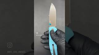 Bestechman Goodboy Button Lock Knife 354” D2 Satin Drop Point Blade Tiffany Blue G10 Handles [upl. by Sidonie]