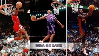 Top 10 NBA Slam Dunk Contest Dunks of ALL TIME  Michael Jordan Vince Carter Dwight Howard [upl. by Nospmoht262]