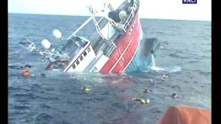 Lerwick Lifeboat Rescue Fishermen From Sinking Trawler Near Shetland Islands [upl. by Nelhsa294]