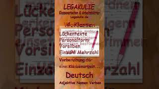 Deutsch 4Klasse Adjektive Nomen Verben Interaktive Arbeitsblätter PDF Legakulie shorts [upl. by Annahvas]