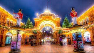 A Walk Around Tivoli Gardens in The Nighttime Copenhagen [upl. by Alvera]