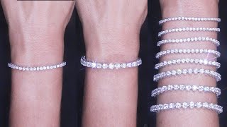 Diamond Tennis Bracelet Size Comparison With Prices 5 Carat vs 3 Ct 10 8 7 4 2 1 amp Tutorial [upl. by Inalawi]