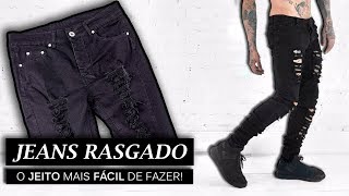 O Jeito MAIS FÁCIL de RASGAR uma CALÇA  DIY TUTORIAL VEDA18 [upl. by Hartill]