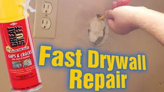 Spray Foam Drywall Patch How To Fix Lots of Holes Fast [upl. by Adekam]