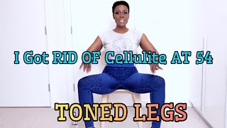 HOW 2 GET RID OF CELLULITE amp FLABBY THIGHS AT 54 TONED LEGS WITH A CHAIR🪑 4 THOSE WITH KNEE ISSUES [upl. by Kat]