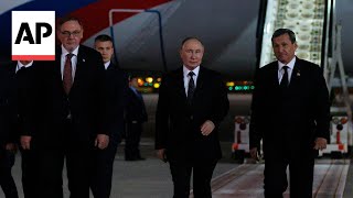 Putin lands in Ashgabat ahead of commemoration for Turkmen poet meeting with Irans president [upl. by Aruam]