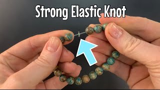 How to secure a stretch cord bracelet  best knot [upl. by Drofkcor532]