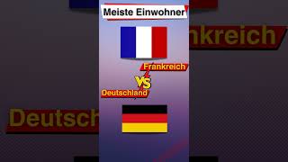 Versus Frankreich vs Deutschland Wer hat mehr Einwohner 🇫🇷🇩🇪 bildung quiz lernen fyp fy [upl. by Morganica]