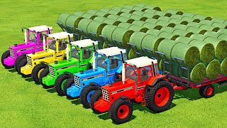 CUT GRASS LOAD amp MAKE BALLES WITH CASE amp JOHN DEERE TRACTORS  Farming Simulator 22 [upl. by Liddle]