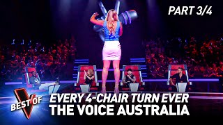 Every 4CHAIR TURN Blind Audition on The Voice Australia  Part 34 [upl. by Samaj]