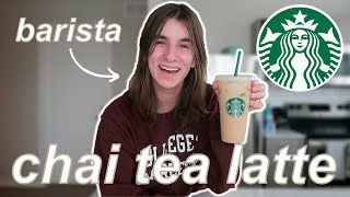 How To Make A Starbucks Chai Tea Latte At Home  by a barista [upl. by Aiyotal987]