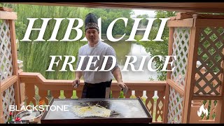 Pro Hibachi Chef cooks fried rice on a Blackstone Griddle [upl. by Nnainot]