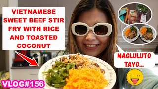 VIETNAMESE SWEET BEEF STIRFRY WITH RICE AND TOASTED COCONUT RECIPE BY DINNERLYLIFE IN AUSTRALIA 🇦🇺 [upl. by Acirej928]