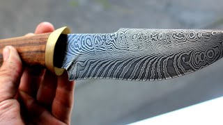 Knife making  Making my first Bowie  Featherdamascus [upl. by Yanal]