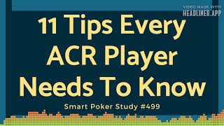 Smart Poker Study Podcast  11 Tips Every Americas Cardroom Player Needs To Know 499 [upl. by Clemmy659]