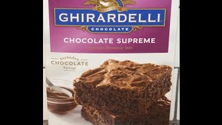 Making Ghirardelli Chocolate Supreme Brownies – Preparation amp Review [upl. by Ozmo]