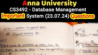 cs3492 DBMS  important questions  how to study easy   database management systemanna university [upl. by Marder57]