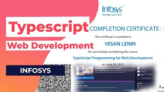 Infosys Typescript Web Developement Infosys certification [upl. by Freyah]