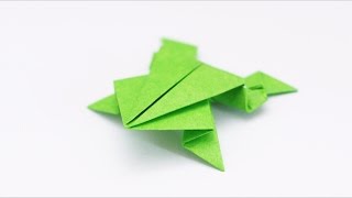 ORIGAMI JUMPING FROG Traditional model [upl. by Noevad649]