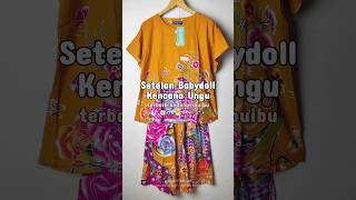 SHOPEE HAUL ONESET SETELAN BABYDOLL KULOT BATIK KENCANA UNGU LABEL BIRU shopeehaul daster batik [upl. by Valerye]