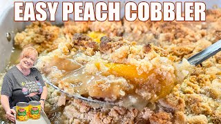 EASY PEACH COBBLER A Summertime Delicious Dessert [upl. by Nibroc]