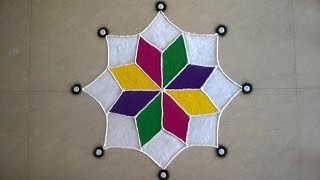 Diwali Special  Freehand Rangoli Design [upl. by Bandeen]