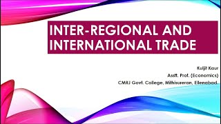 InterRegional and International Trade [upl. by Currier]