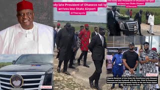 Chief Emmanuel Iwuanyanwu President Of Ohaneze Ndigbo Body Arrive Owerri Airport For Final Burial [upl. by Atinal]