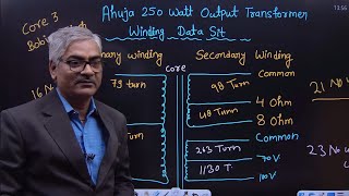 Amplifier Ahuja 250 watt output transformer winding data sheet in hindi [upl. by Ylicec147]