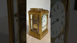 Drocourt calendar grand engraved gorge repeating carriage clock [upl. by Amir]