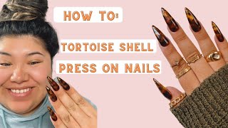 Press On Nails  Nail Design Tutorial  How To Tortoise Shell Nail Art Tutorial [upl. by Aihpled]