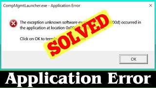 SOLVED How to Fix Application Error Issue 100 Working [upl. by Olsen]