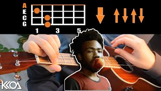 Childish Gambino  REDBONE Easy Ukulele Tutorial [upl. by Tiff]