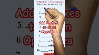 Add Prefixes to Form Opposites  Prefix and Suffix shortsgrammarprefixes vocabulary [upl. by Nevi51]