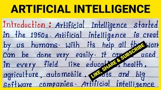 English Essay on Artificial Intelligence  Write English Essay on AI  Artificial Intelligence Essay [upl. by Yllas949]